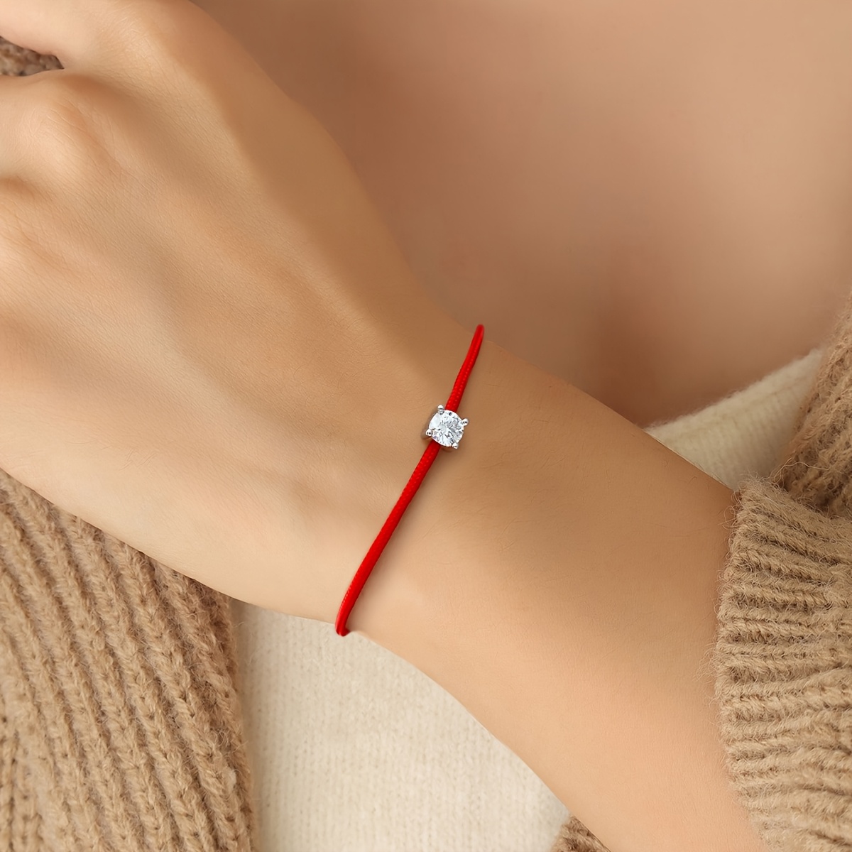 Women's Moissanite Weaving Bracelet — Wedding Gift